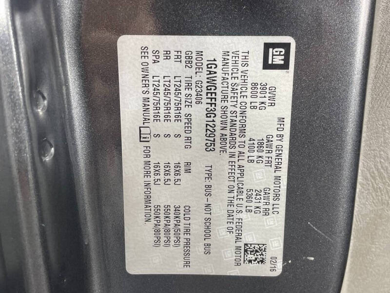 2016 Chevrolet Express LS 2500