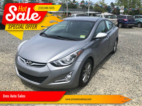 2016 Hyundai Elantra for sale at Jims Auto Sales in Lakehurst NJ