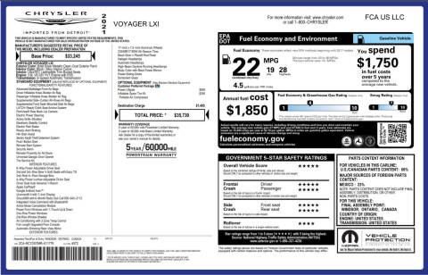 2021 Chrysler Voyager LXi