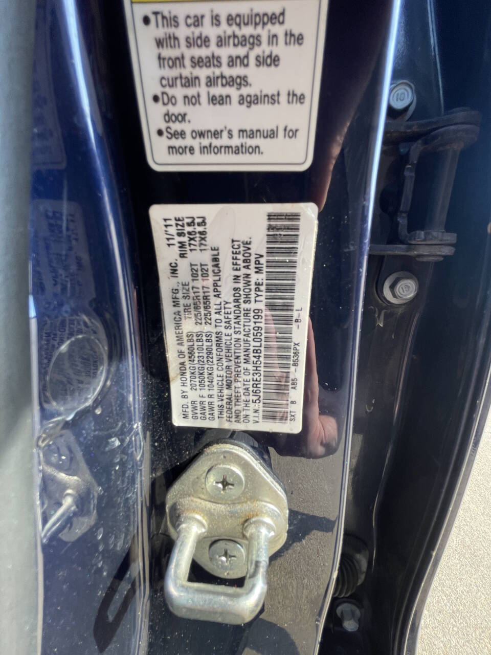 Blue 2011 Honda CR-V EX EX 4dr SUV 32