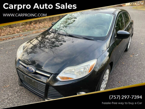 2012 Ford Focus for sale at Carpro Auto Sales in Chesapeake VA
