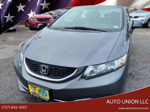 2013 Honda Civic for sale at Auto Union LLC in Virginia Beach VA