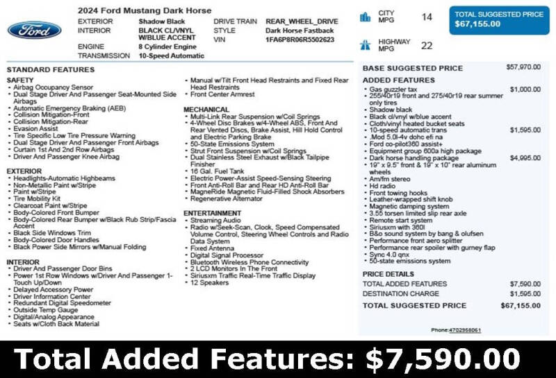 2024 Ford Mustang Dark Horse