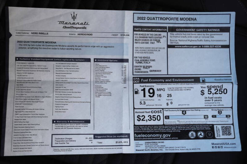 2022 Maserati Quattroporte Modena