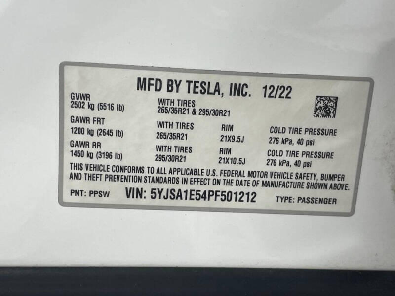 2023 Tesla Model S Standard Range