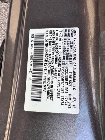 2012 Honda Odyssey EX-L w/DVD