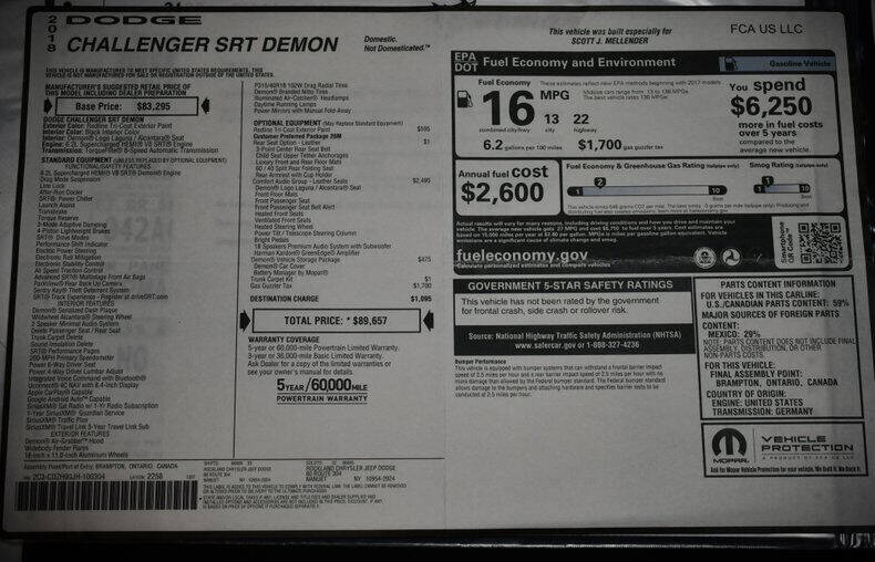 2018 Dodge Challenger SRT Demon