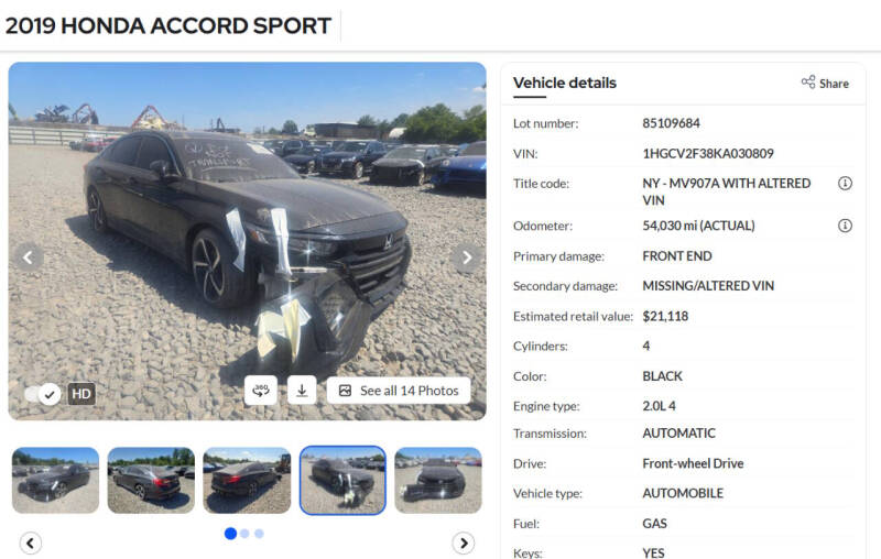 2019 Honda Accord Sport