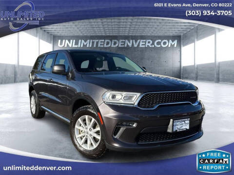 2021 Dodge Durango for sale at Unlimited Auto Sales in Denver CO