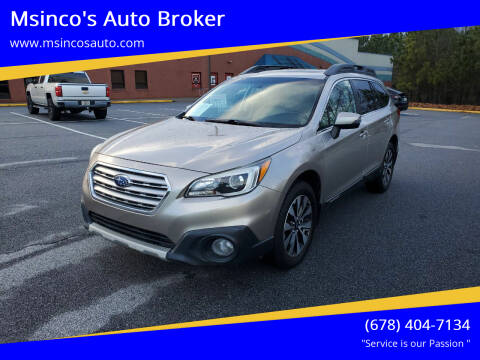 2015 Subaru Outback for sale at Msinco's Auto Broker in Snellville GA