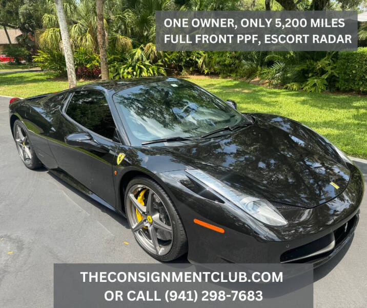 2015 Ferrari 458 Spider for sale at The Consignment Club in Sarasota FL