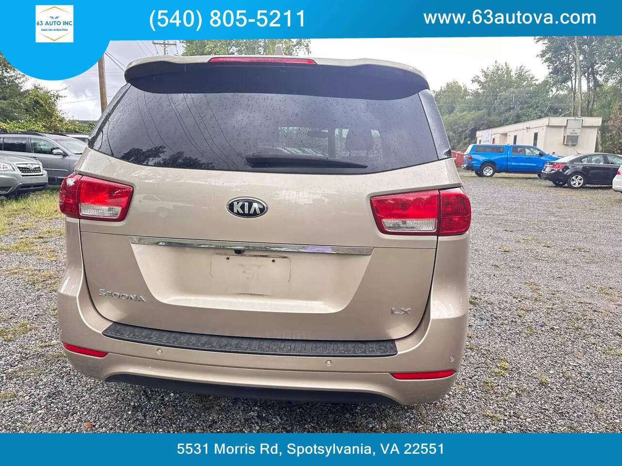 2016 Kia Sedona for sale at 63 Auto Inc in Spotsylvania, VA