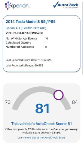 2014 Tesla Model S 85