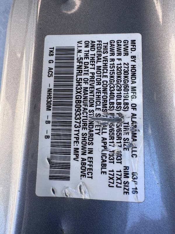 2016 Honda Odyssey SE