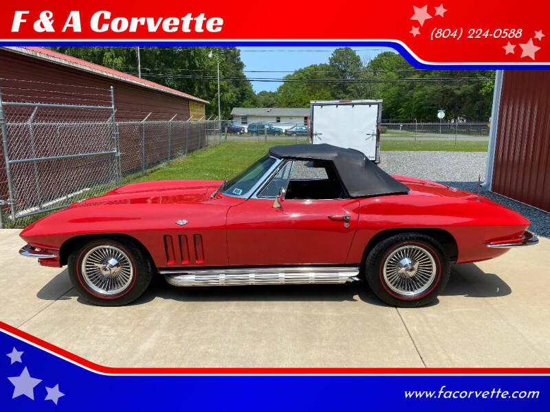 1966 Chevrolet Corvette for sale at F & A Corvette in Colonial Beach VA