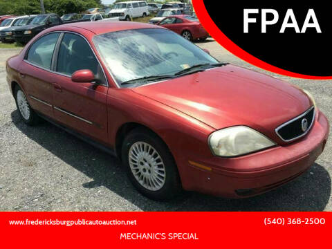 2001 Mercury Sable for sale at FPAA in Fredericksburg VA