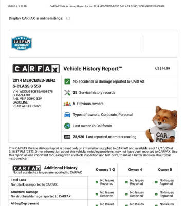 2014 Mercedes-Benz S-Class S 550