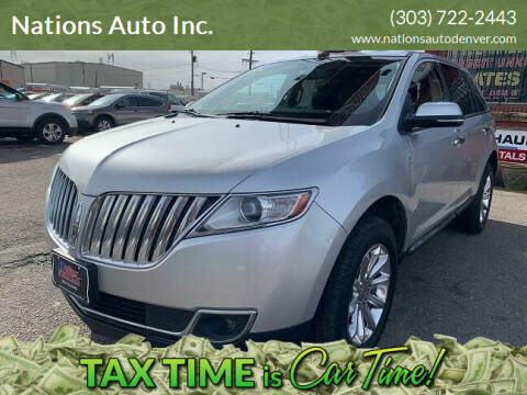 2013 Lincoln MKX for sale at Nations Auto Inc. in Denver CO