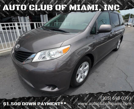 2013 Toyota Sienna for sale at AUTO CLUB OF MIAMI, INC in Miami FL