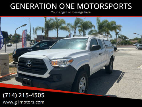 2017 Toyota Tacoma for sale at GENERATION ONE MOTORSPORTS in La Habra CA
