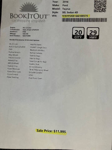 2016 Ford Taurus SEL