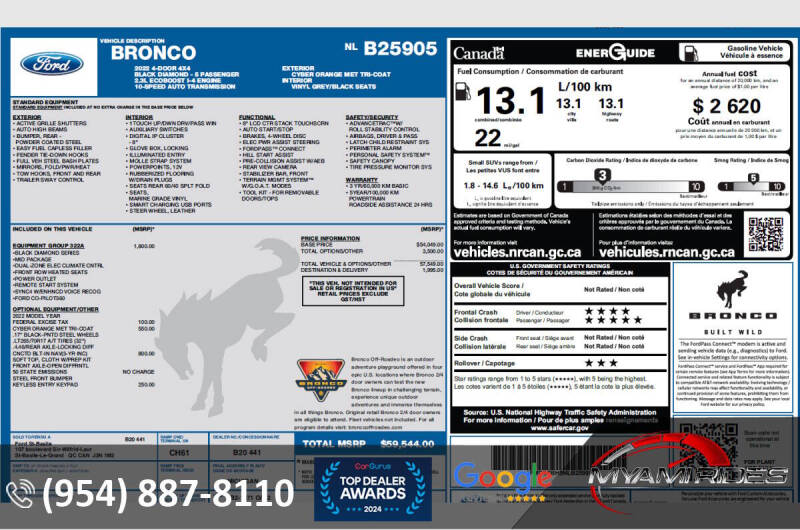 2022 Ford Bronco Black Diamond