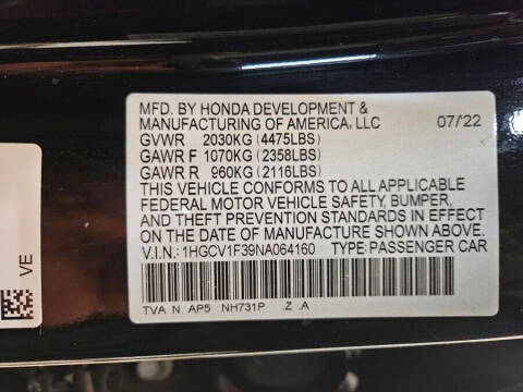 2022 Honda Accord Sport