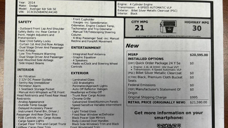 2014 Dodge Avenger SE
