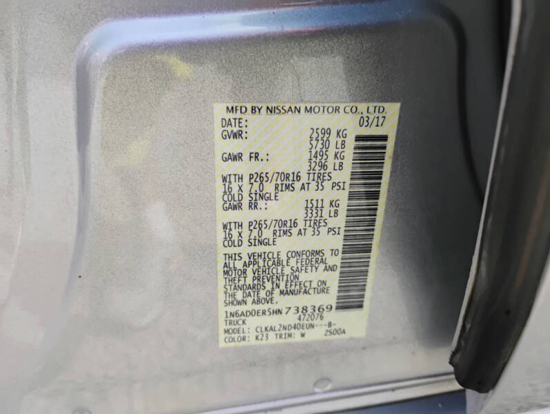 2017 Nissan Frontier S