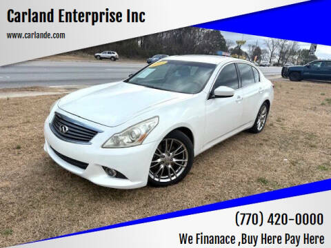 2011 Infiniti G37 Sedan for sale at Carland Enterprise Inc in Marietta GA