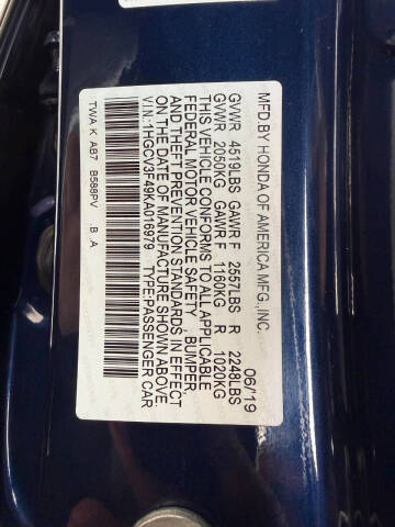 2019 Honda Accord Hybrid EX