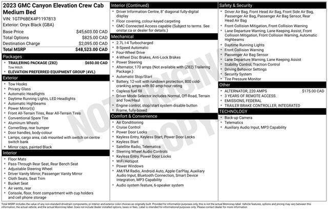 2023 GMC Canyon Elevation