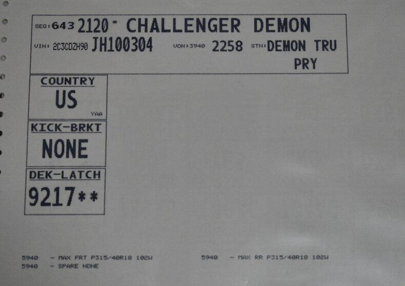 2018 Dodge Challenger SRT Demon