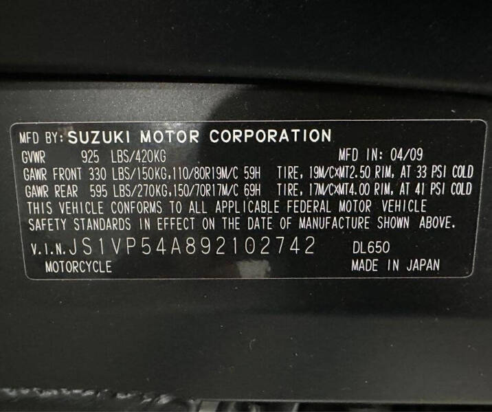 2009 Suzuki V-Storm 650