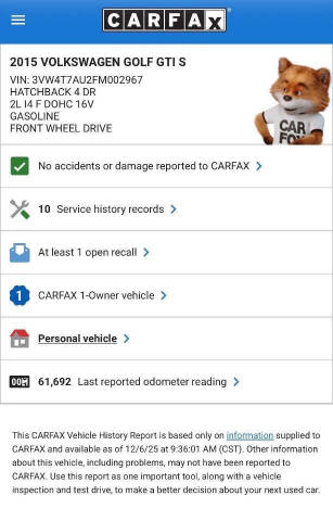 2015 Volkswagen Golf GTI S