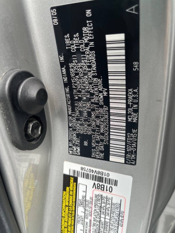 2005 Toyota Sienna CE 8 Passenger