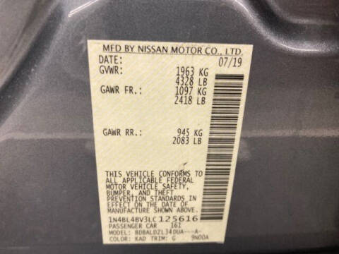 2020 Nissan Altima 2.5 S