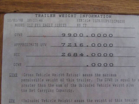 1999 Jayco EAGLE 312