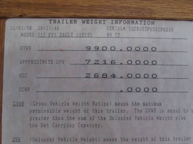 1999 Jayco EAGLE 312