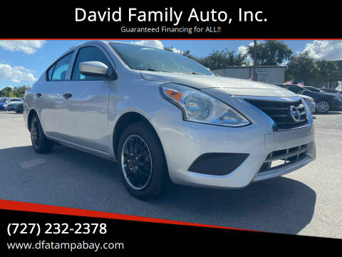 2013 Nissan Versa for sale at David Family Auto, Inc. in New Port Richey FL