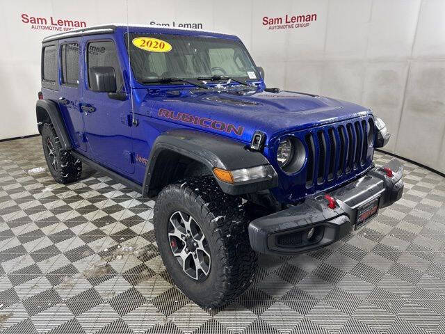 Used 2020 Jeep Wrangler Unlimited Rubicon with VIN 1C4HJXFN8LW123204 for sale in Bloomington, IL