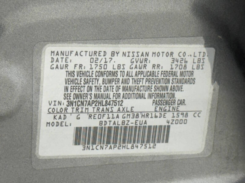 2017 Nissan Versa 1.6 S