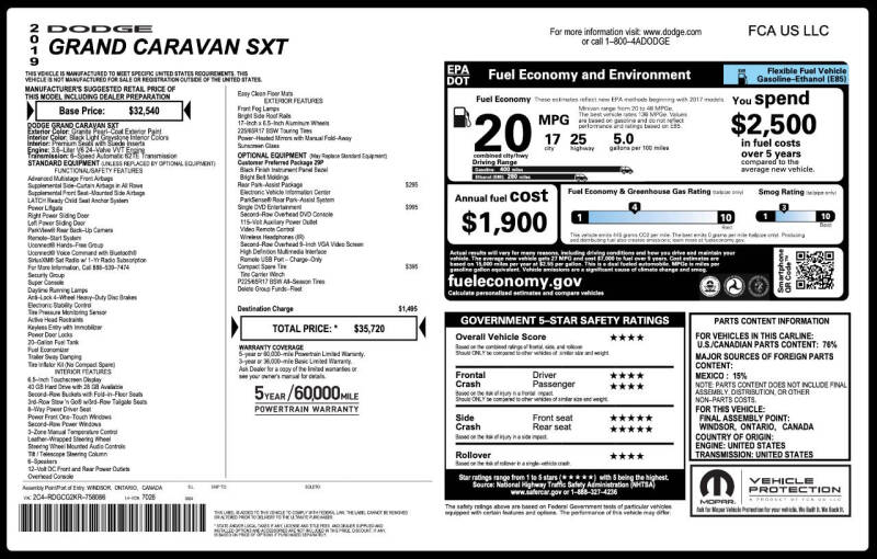 2019 Dodge Grand Caravan SXT