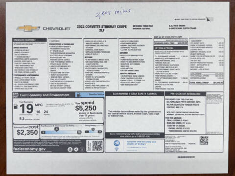 2022 Chevrolet Corvette Stingray