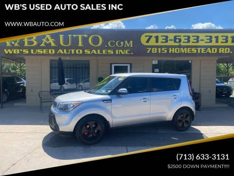 2016 Kia Soul for sale at WB'S USED AUTO SALES INC in Houston TX