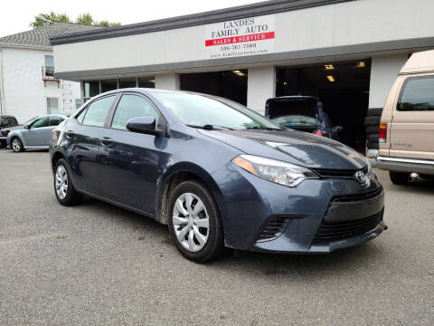 2016 Toyota Corolla for sale at Landes Family Auto Sales in Attleboro MA