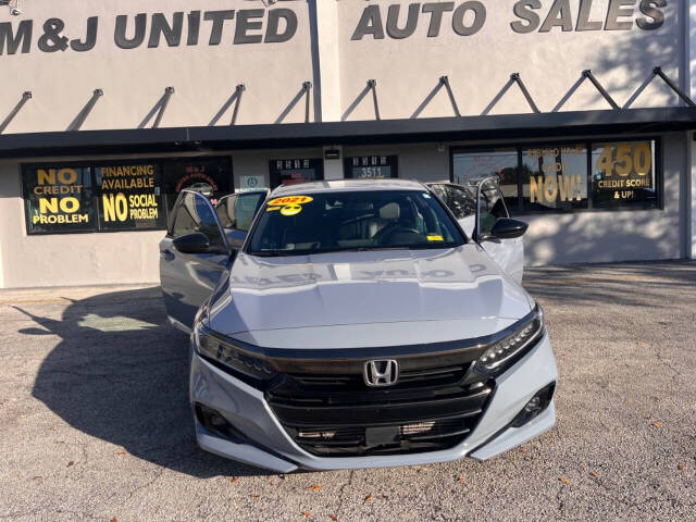 2021 Honda Accord for sale at M & J UNITED AUTO SALES in LAUDERDALE LAKES, FL