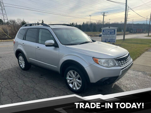 2011 Subaru Forester for sale at SIMPSON MOTORS in Youngstown OH