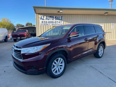 2016 Toyota Highlander for sale at AZ Auto Sale in Houston TX