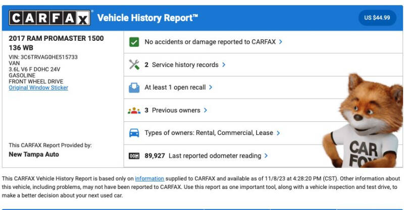 2017 RAM ProMaster 1500 136 WB